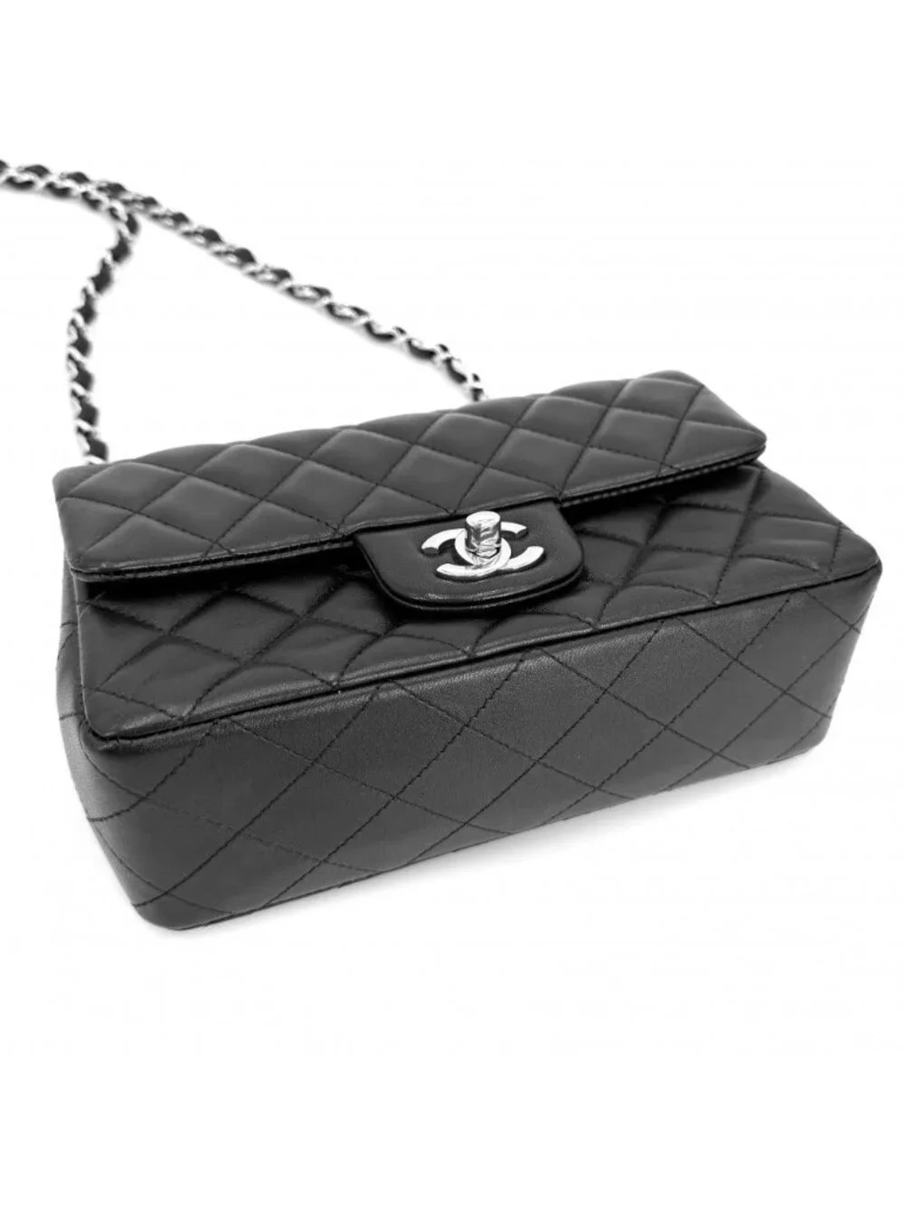 Chanel Shoulder Bag Mini Quilted Chain Turnlock Crossbody Mini CC Logo Lambskin